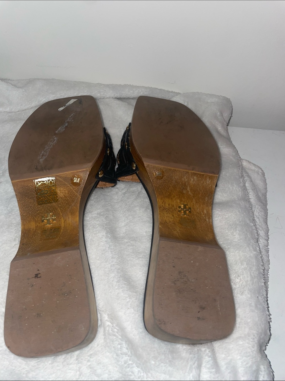 Tory Burch Black Woven Leather Slide Mules - Picture 5 of 5